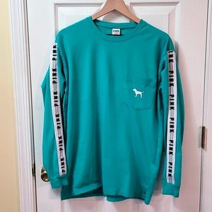 PINK Long-Sleeve Tee with Logo